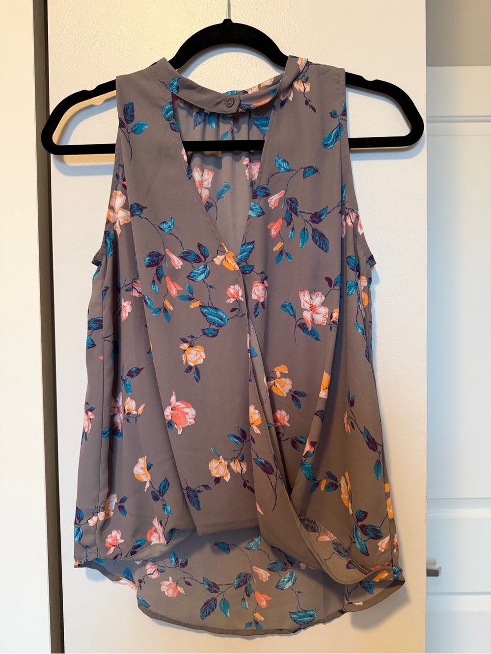 Lush Taupe Floral Cold-Shoulder Camisole
